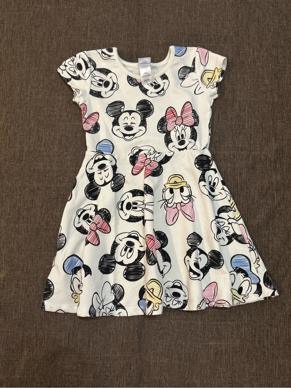Disney Girls White Mickey & Friends Print Dress